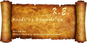 Kozári Eleonóra névjegykártya